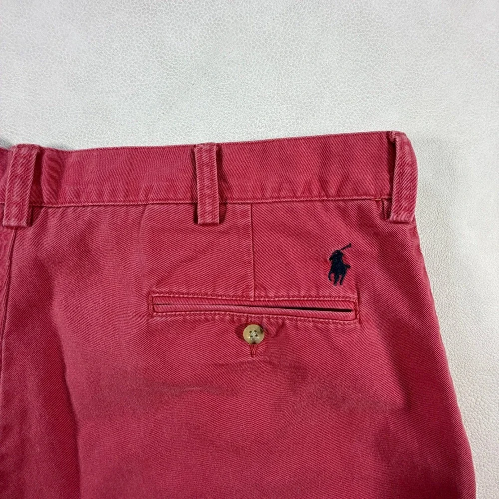 Polo Ralph Lauren Mens 38 Red Cotton Chino Shorts‎ Flat Front Classic Fit Preppy